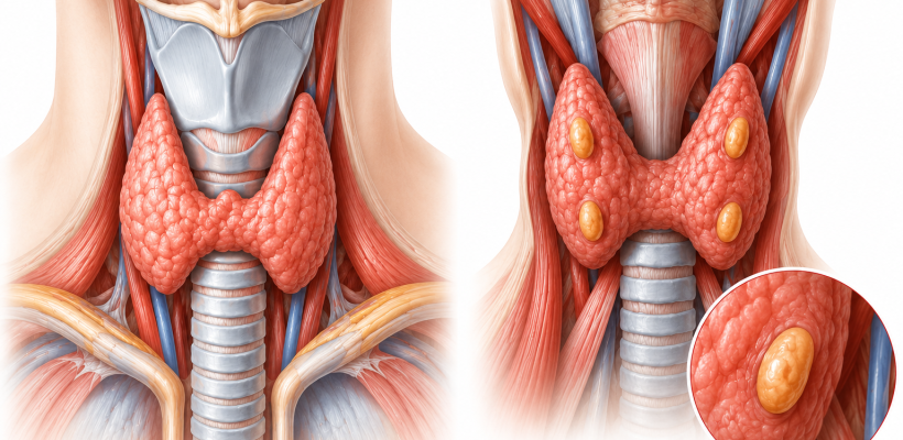 Anatomía tiroidea y paratiroidea comparada