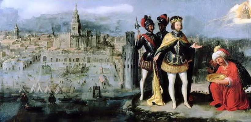 Axataf entregándole las llaves de Sevilla a Fernando III. Francisco Pacheco, Siglo XVII.